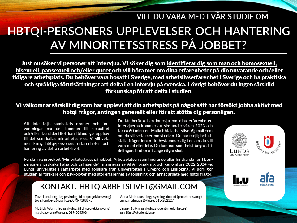 HB-män sökes till&nbsp;studie