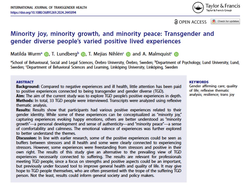 Artikel om minoritetsglädje