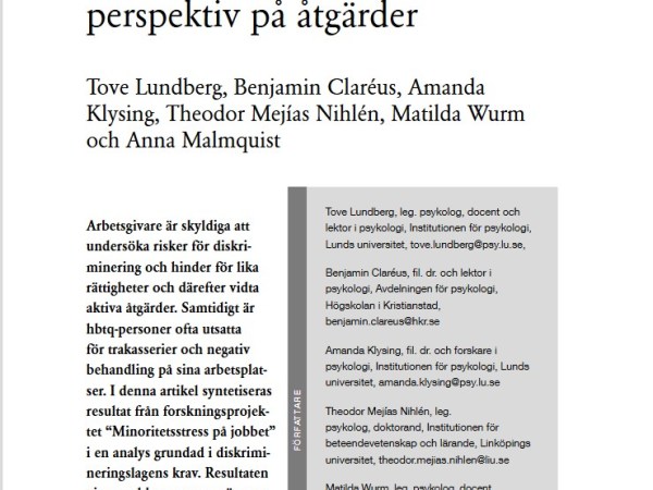 Syntes av huvudresultat i&nbsp;arbetsprojektet